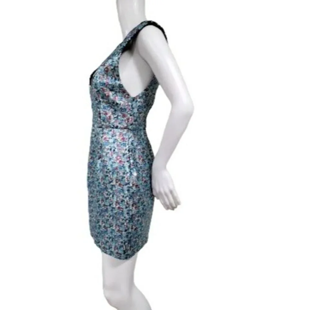 TOPSHOP Sequins Twee Homecomming NYE V-Neck Prom Glamour Mini Dress Size 6 - Picture 2 of 13